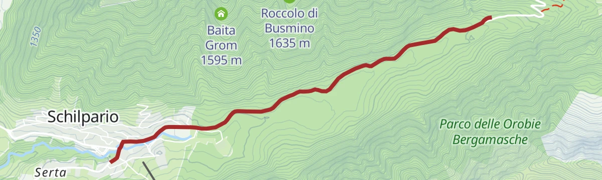Route map: Miniera Gaffione (BG) e dintorni di Schilpario